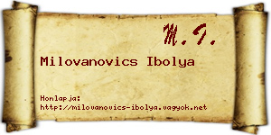 Milovanovics Ibolya névjegykártya